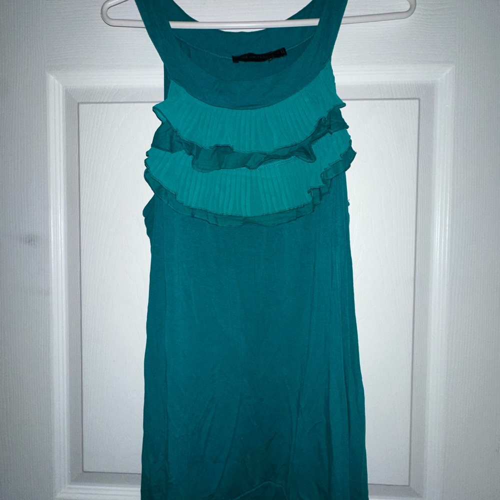 The Limited Teal Ruffle Blouse